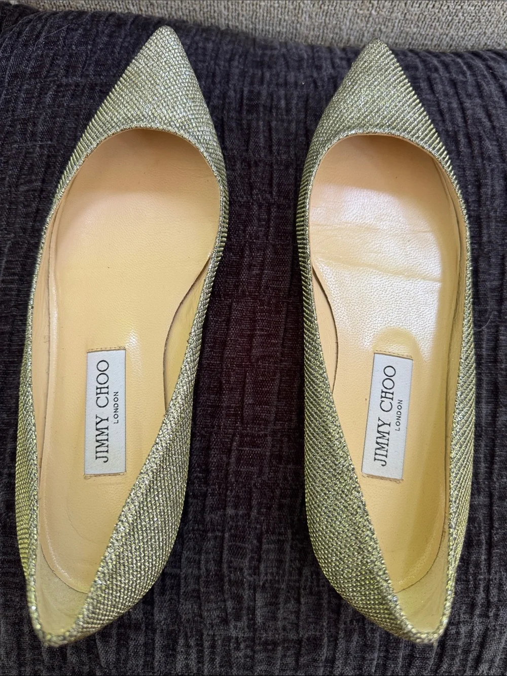 Jimmy Choo Alena Bronze Flats size 38.5